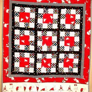 1 of a Kind Handmade Cotton Quilt-Throw-Wall-Hanging of Olivia the Pig! 30"X34"
